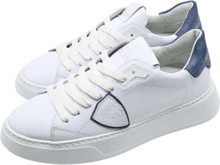 Philippe Model Lage Tempel Suède Sneakers in Wit White Heren