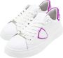 Philippe Model Lage Temple Sneakers in Wit en Fuchsia White Dames - Thumbnail 3