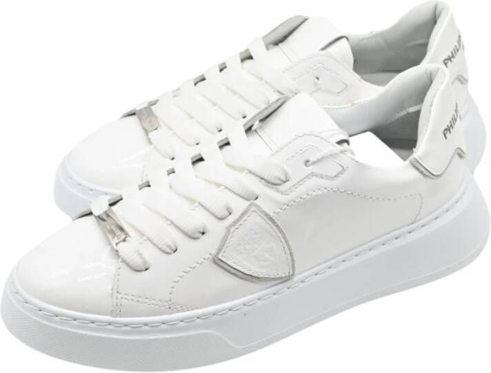 Philippe Model Lage Temple Sneakers in Wit Vernis White Dames