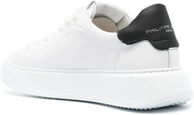 Philippe Model Lage Temple Sneakers in Zwart Wit White Dames