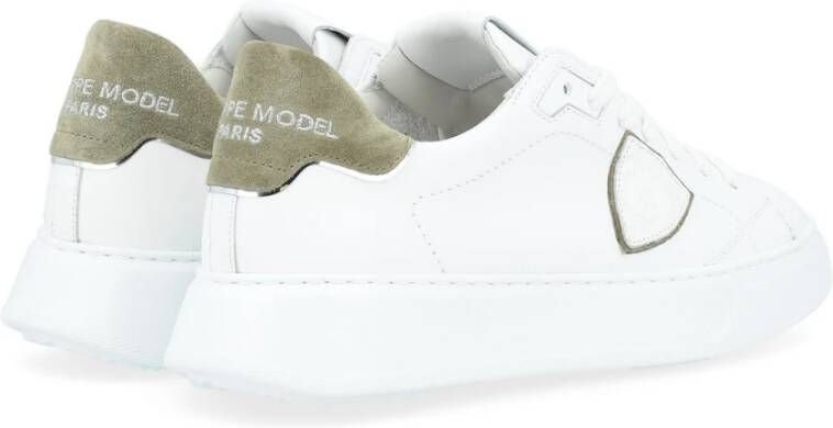 Philippe Model Lage Temple Sneakers voor Mannen White Heren