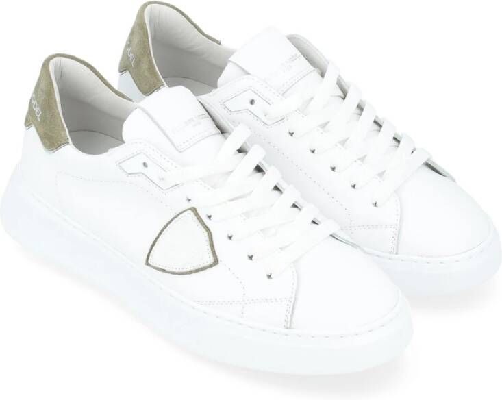 Philippe Model Lage Temple Sneakers voor Mannen White Heren