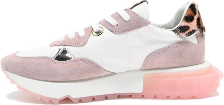 Philippe Model Lage Top Animal Print Sneakers Pink Dames