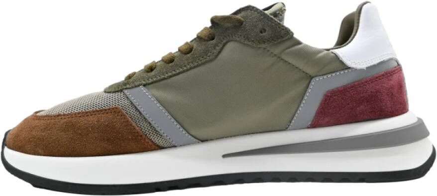 Philippe Model Lage Top Mondial Sneakers in Grijs Bruin Multicolor Heren