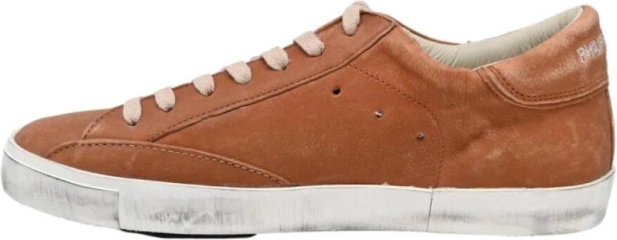 Philippe Model Lage Top Sneakers in Cognac Brown Heren