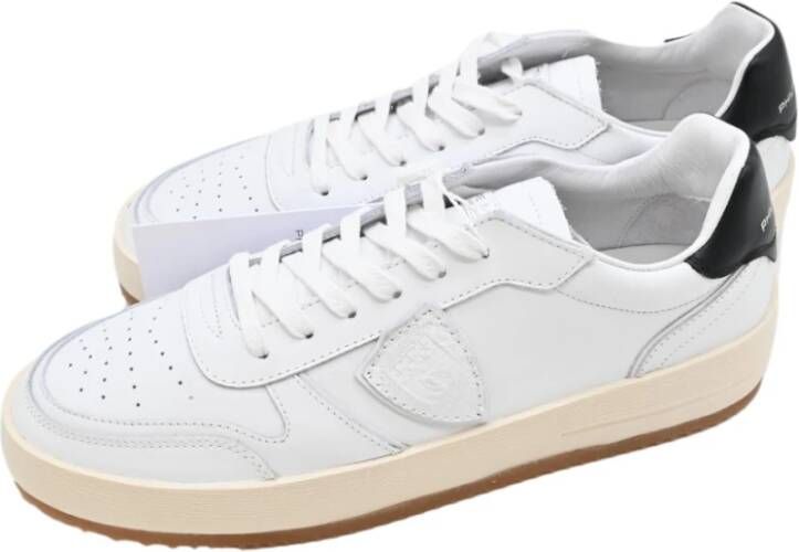 Philippe Model Lage Top Sneakers in Wit en Zwart White Heren