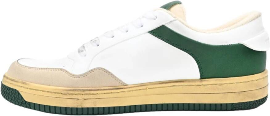 Philippe Model Lage Top Sneakers in Wit Groen Mix Multicolor Heren