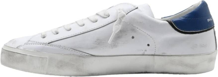 Philippe Model Lage Top Sneakers met Borduurdetail White Heren