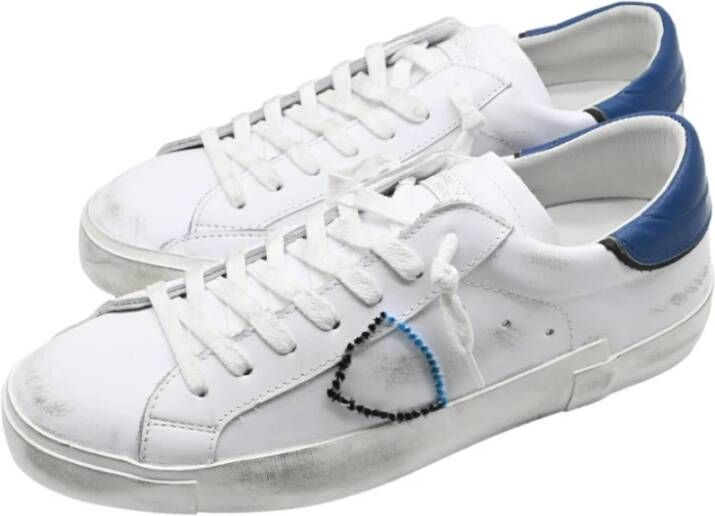 Philippe Model Lage Top Sneakers met Borduurdetail White Heren