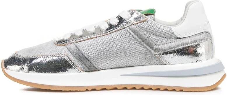 Philippe Model Lage Top Sneakers met Metallic Detail Gray Dames