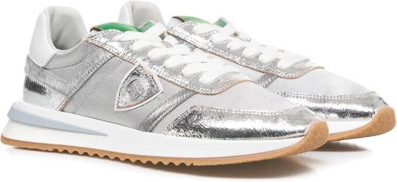 Philippe Model Lage Top Sneakers met Metallic Detail Gray Dames