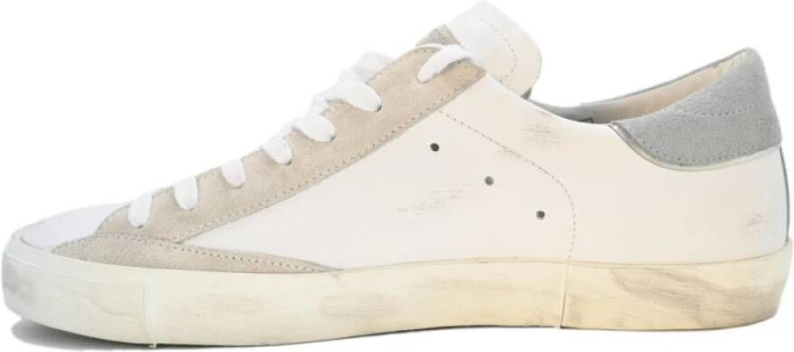 Philippe Model Lage Top Sneakers Mixage Pop Blanc Denim Beige Heren