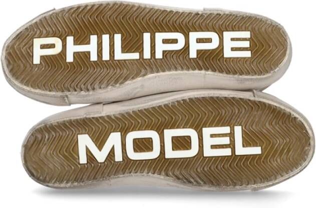 Philippe Model Lage Top Sneakers voor Mannen Beige Dames