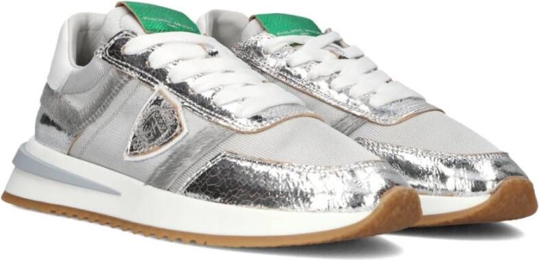 Philippe Model Lage Top Stijlvolle Sneakers Grijs Groen Gray Heren