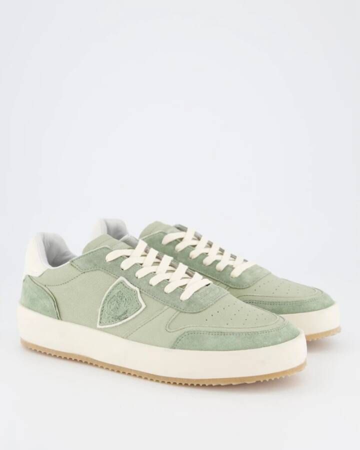 Philippe Model Lage Top Stijlvolle Sneakers voor Mannen Green Heren