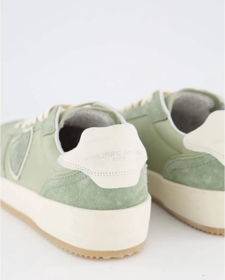 Philippe Model Lage Top Stijlvolle Sneakers voor Mannen Green Heren