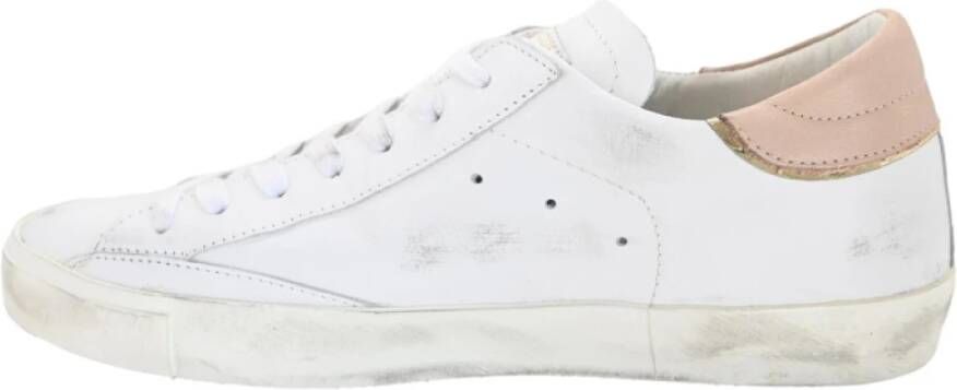 Philippe Model Lage Vrouw Broderie Sneakers Wit Roze White Dames