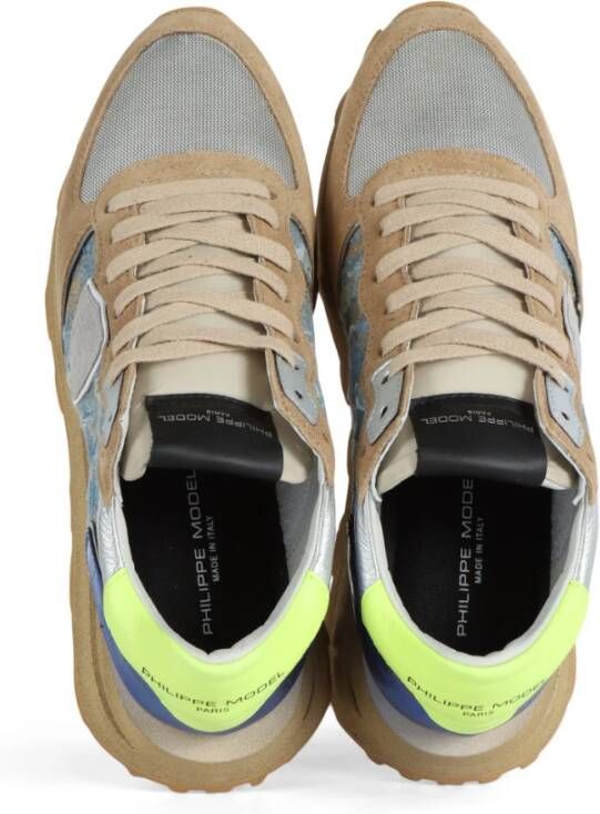 Philippe Model Leren en stoffen hoge sneakers Beige Dames