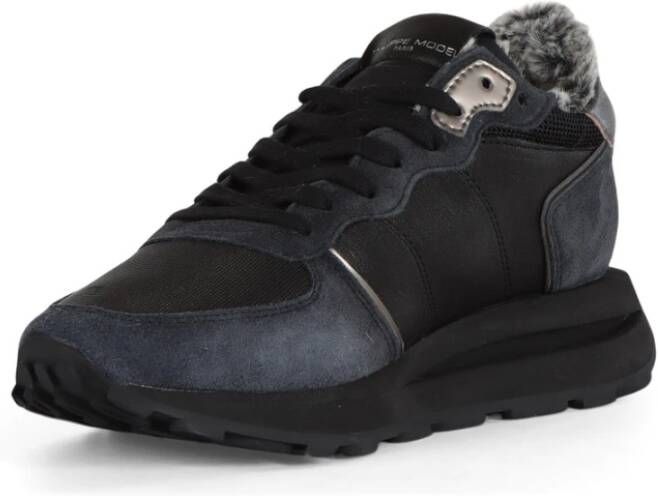 Philippe Model Leren en stoffen hoge sneakers Black Dames