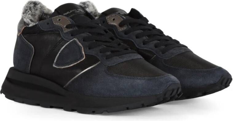 Philippe Model Leren en stoffen hoge sneakers Black Dames