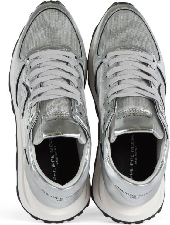 Philippe Model Leren en stoffen hoge sneakers Gray Dames