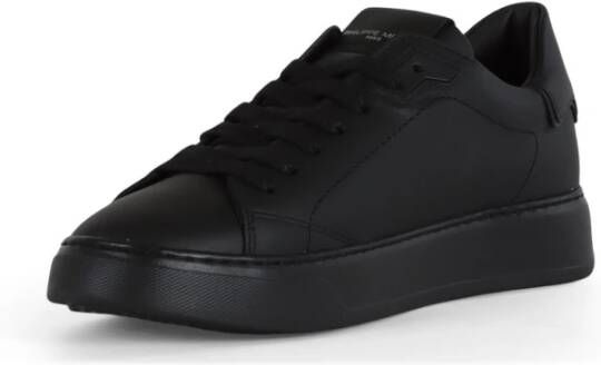 Philippe Model Leren Sneakers met Logo Patch Black Heren