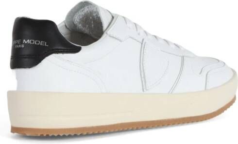 Philippe Model Leren Sneakers met Logo Patch White Heren