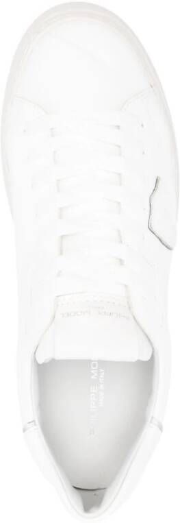 Philippe Model Leren sneakers met logoplaatje White Heren