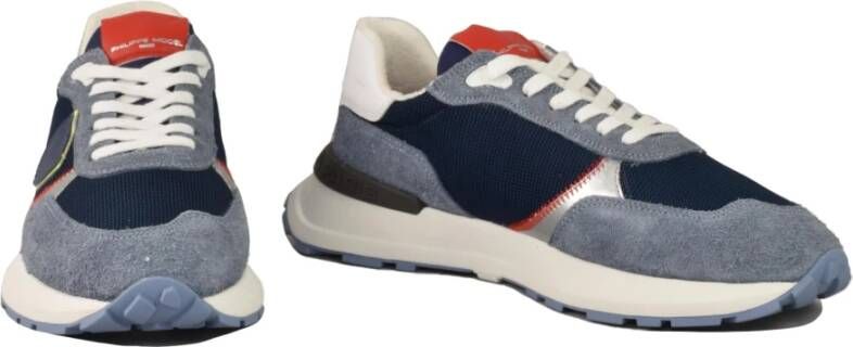 Philippe Model Leren Sneakers met Rubberen Zool Blue Heren