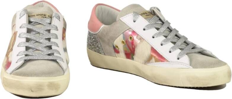 Philippe Model Leren Sneakers met Rubberen Zool Multicolor Dames