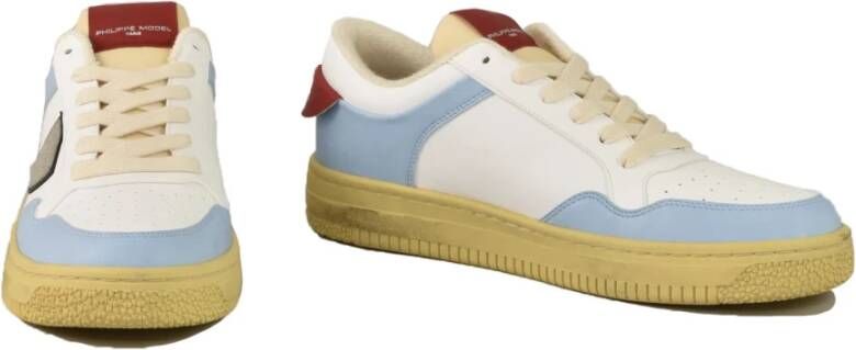 Philippe Model Leren Sneakers met Rubberen Zool Multicolor Heren