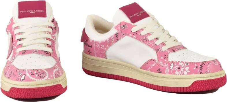 Philippe Model Leren sneakers met rubberen zool Pink Dames