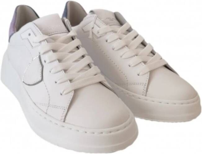 Philippe Model Leren sneakers Wit Denim Blauw Roze White Dames