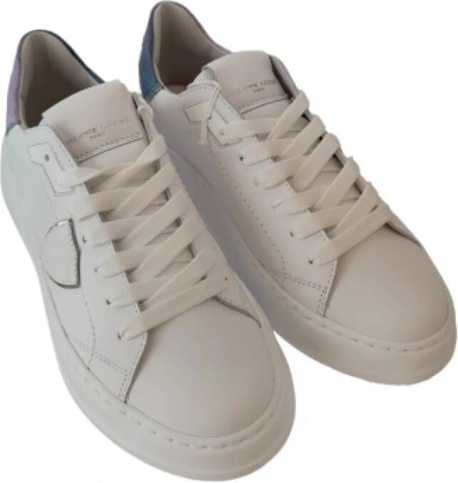 Philippe Model Leren sneakers Wit Denim Blauw Roze White Dames