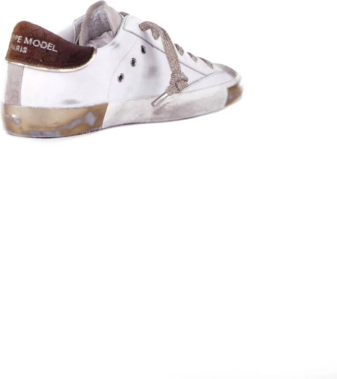 Philippe Model Logo Sneakers met leren bovenwerk White Dames