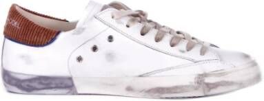 Philippe Model Logo Sneakers Suède Rubberen Zool Geborduurd White Heren