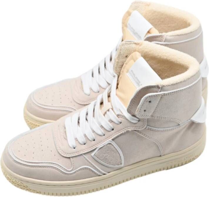 Philippe Model Lyon High Woman Sneakers Rose Beige Dames