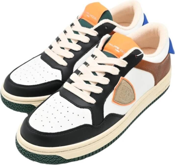 Philippe Model Lyon Low Sneakers in wit en zwart Multicolor Heren