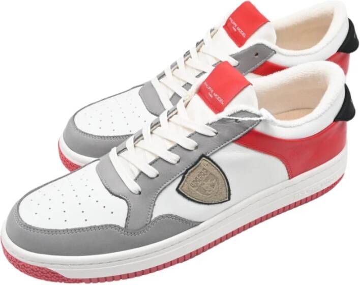 Philippe Model Lyon Low Sneakers in Wit Grijs Multicolor Heren