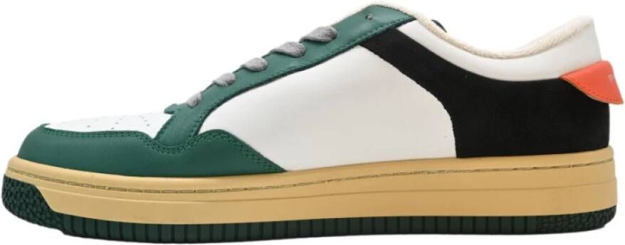 Philippe Model Lyon Low Sneakers in Wit Groen Zwart Multicolor Heren