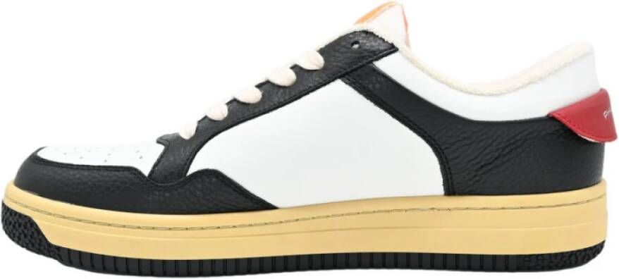 Philippe Model Lyon Low Sneakers in Wit Zwart Rood Multicolor Heren