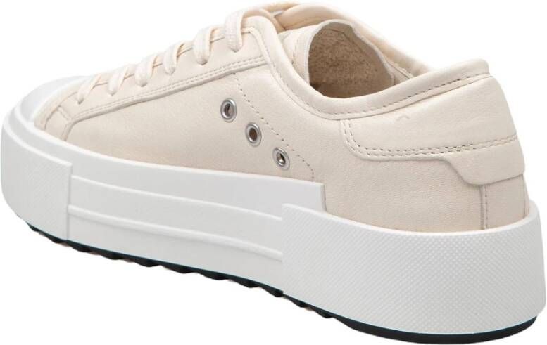 Philippe Model Melk Lage Sneakers met Zilveren Details Beige Dames