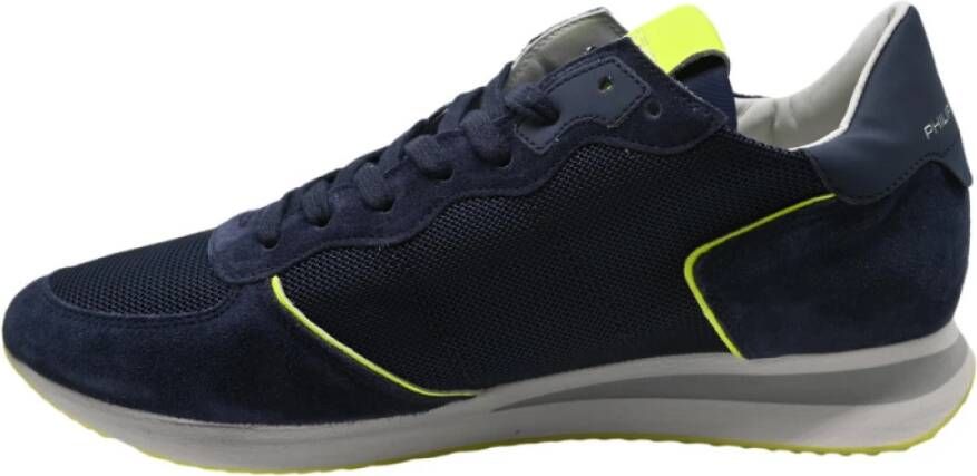 Philippe Model Mondial Blue Yellow Sneakers Black Heren