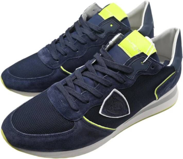 Philippe Model Mondial Blue Yellow Sneakers Black Heren