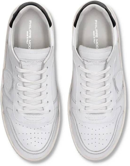 Philippe Model Mooie Zachte Leren Sneaker met Perforaties White Heren