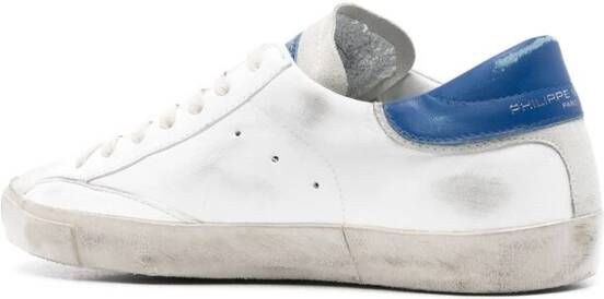 Philippe Model Multicolor Leren Sneakers met Distressed Finish White Heren