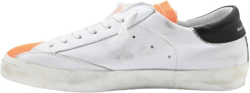 Philippe Model Neon Geborduurde Lage Top Sneakers White Heren