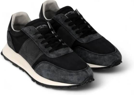 Philippe Model Nylon sneakers met suède details Black Heren