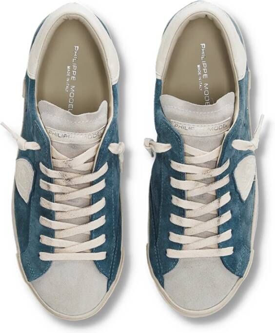 Philippe Model Parijse Sneaker Ambacht Italiaanse High-End Blue Heren