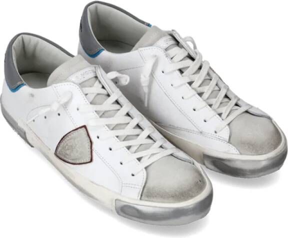 Philippe Model Paris Basket Sneakers Wit Grijs White Heren